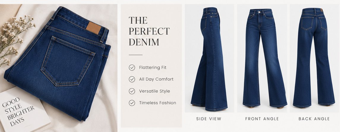 Women Medium Blue Flared Denim Jeans