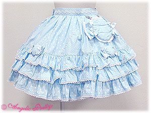 Girls Sky Blue Tiered Lace Ruffle Tutu Skirt