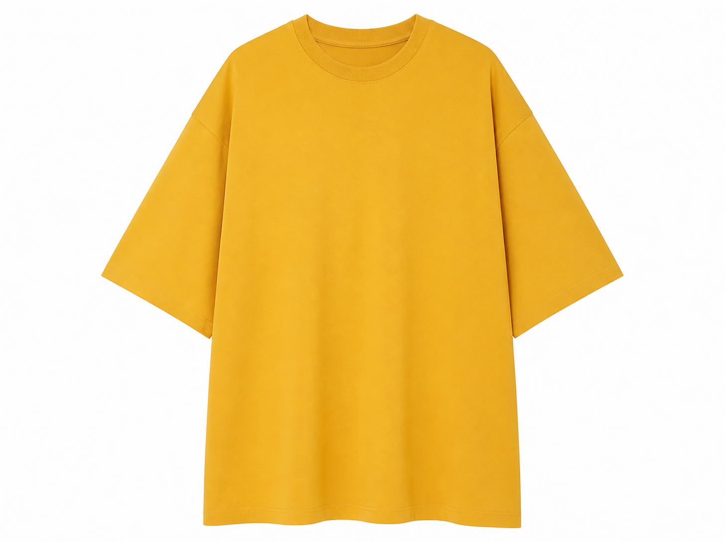 Men's Heavyweight Oversized Cotton T-Shirt - Mustard Yellow