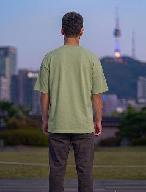 Men's Heavyweight Oversized Cotton T-Shirt - Sage Green