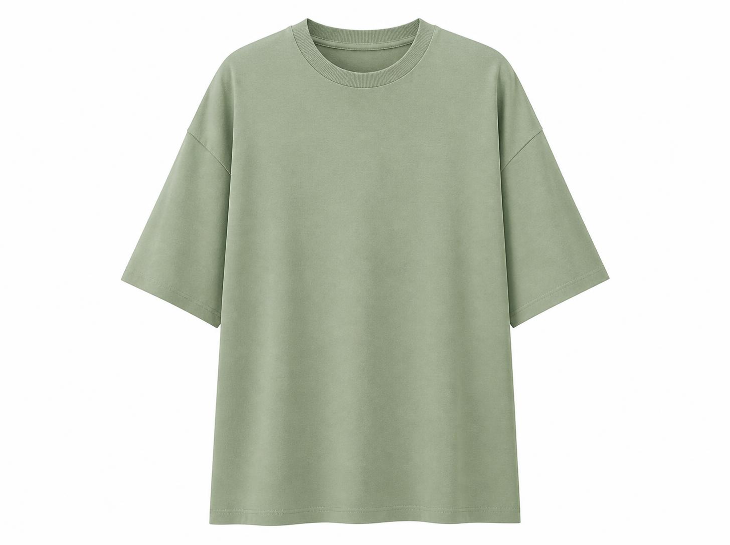 Men's Heavyweight Oversized Cotton T-Shirt - Sage Green