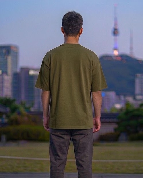 Men's Heavyweight Oversized Cotton T-Shirt - Olive Khaki