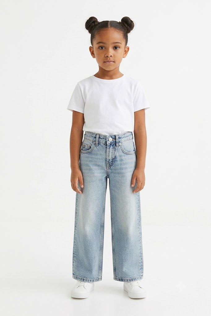 Kids Classic Light Wash Straight Leg Denim Jeans