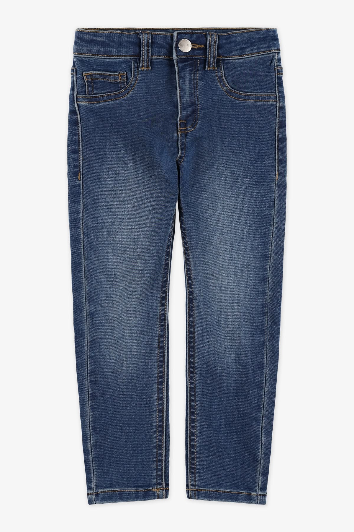 Kids Mid-Blue Classic Regular Fit Stretch Jeans
