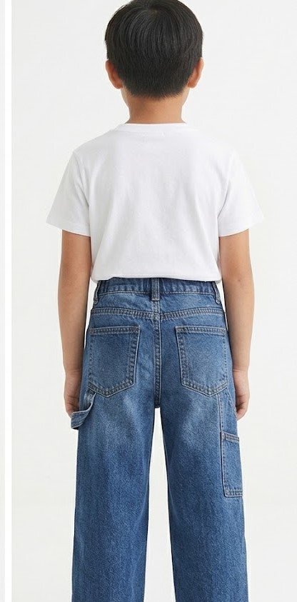 Kids Mid-Wash Denim Carpenter Utility Jeans