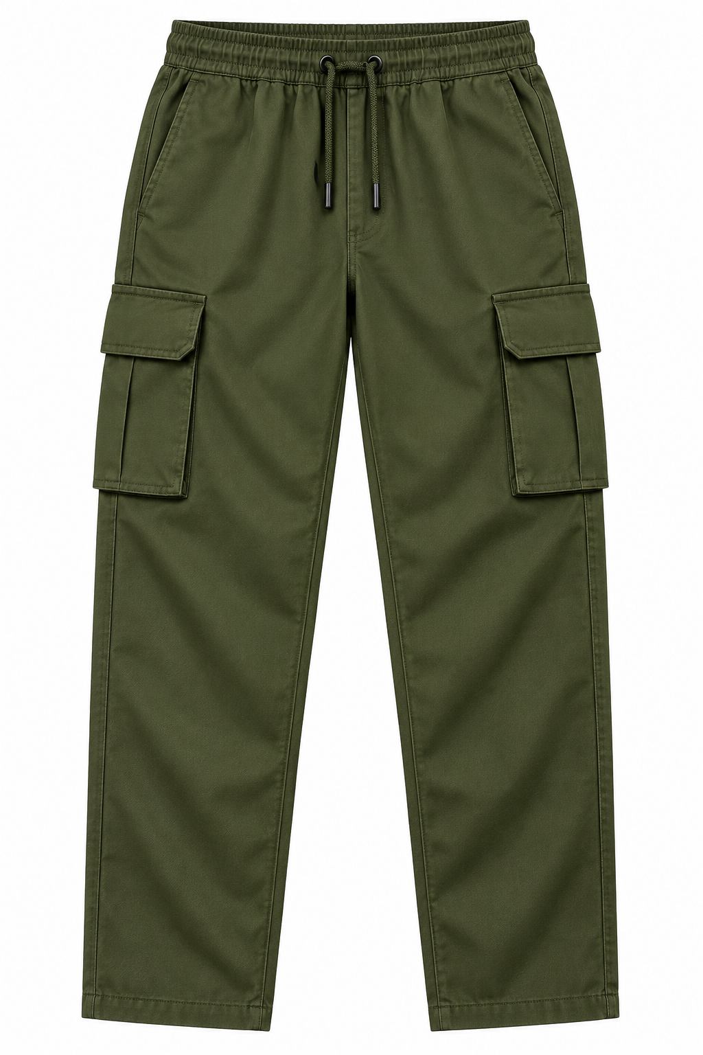 Men's Utility Drawstring Cargo Trackpants - Olive Green