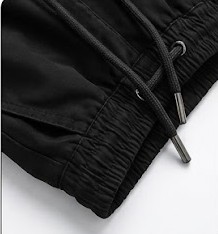 Men's Urban Streetwear Graphic Cargo Joggers - Pitch Black