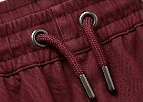Men's Elastic-Cuff Cargo Jogger Trackpants - Crimson Maroon