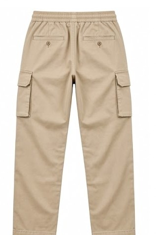 Men's Relaxed Straight-Fit Cargo Trackpants - Sand Khaki