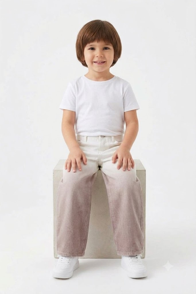 Kids Dip-Dye Ombre Wide-Leg Denim Trousers