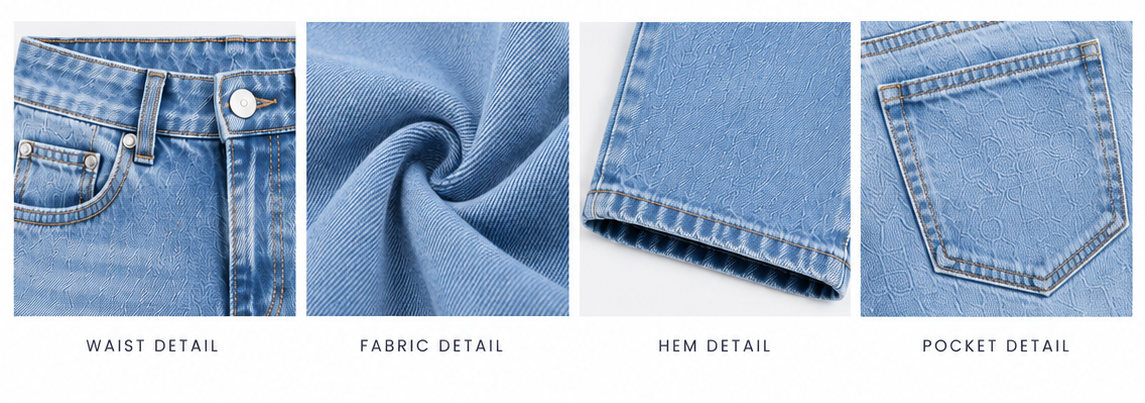 Women Light Blue Textured Flare Jeans