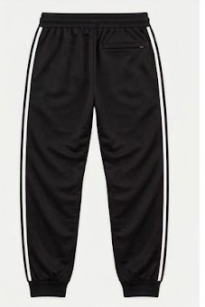 Men's Side-Stripe Athletic Trackpants - Jet Black