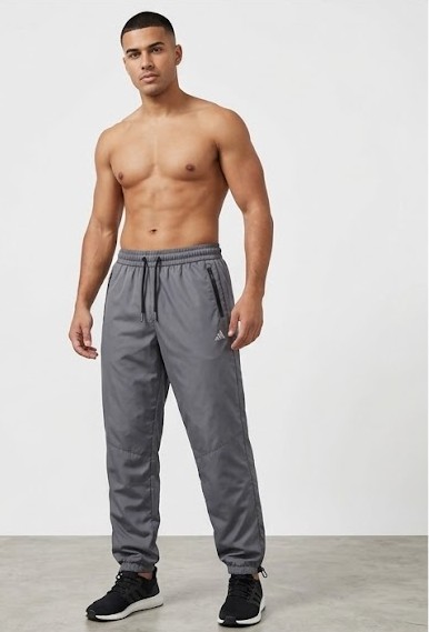 Men's Bungee-Hem Windbreaker Trackpants - Smoke Grey