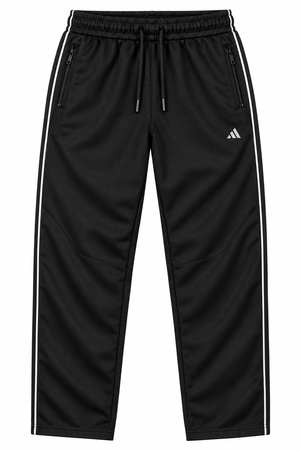 Men's Piping Detail Open-Hem Trackpants - Pitch Black