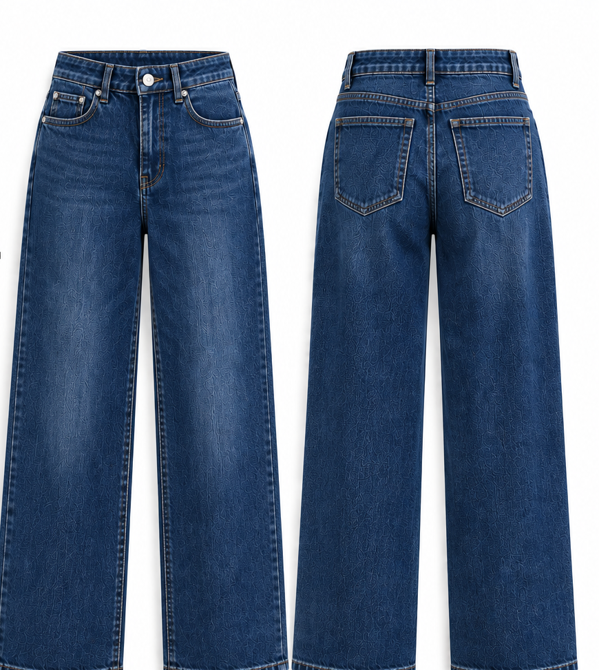 Women Vintage Blue Flared Jeans