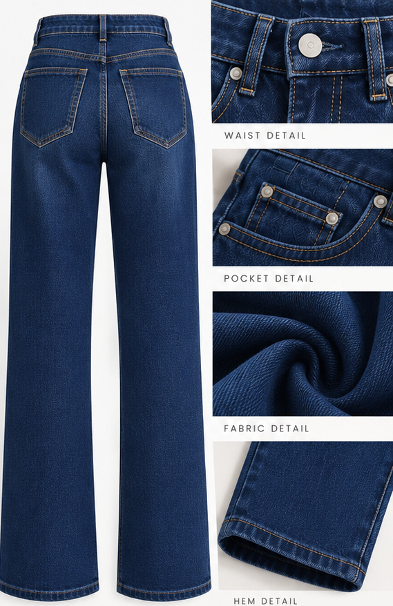 Women Vintage Blue Flared Jeans