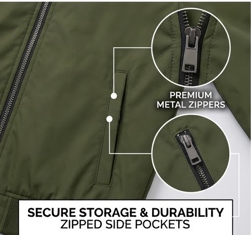 Men's Weatherproof Windbreaker Hooded Jacket - Olive Green