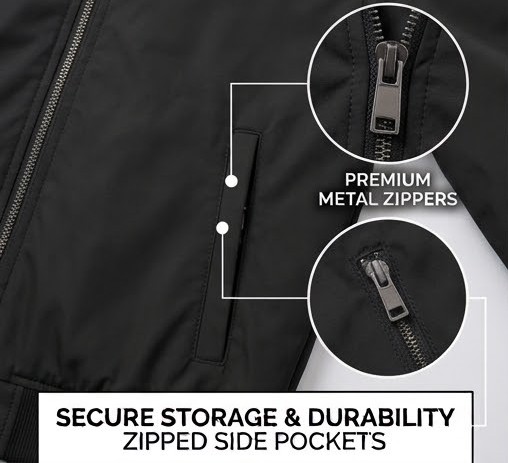 Men's Weatherproof Windbreaker Hooded Jacket - Pitch Black