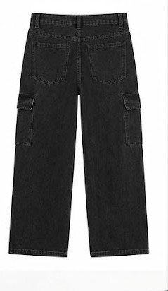 Men's Relaxed Fit Utility Cargo Jeans - Washed Black
