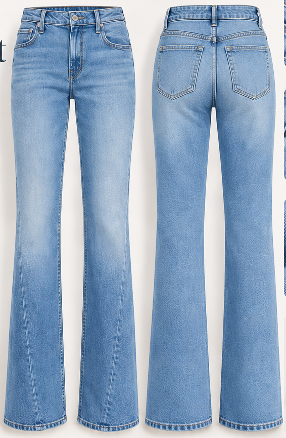 Women Soft Blue Relaxed Flare Jeans