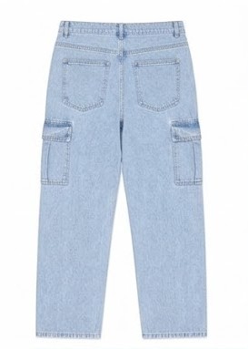 Men's Relaxed Fit Utility Cargo Jeans - Ice Blue Wash