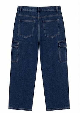 Men's Relaxed Fit Utility Cargo Jeans - Dark Navy Indigo