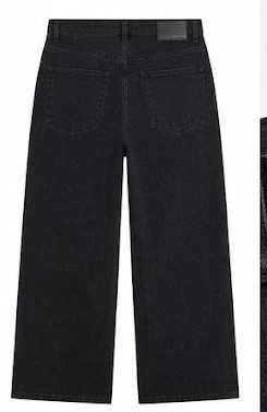 Men's Baggy Wide-Leg Skater Jeans - Deep Pitch Black