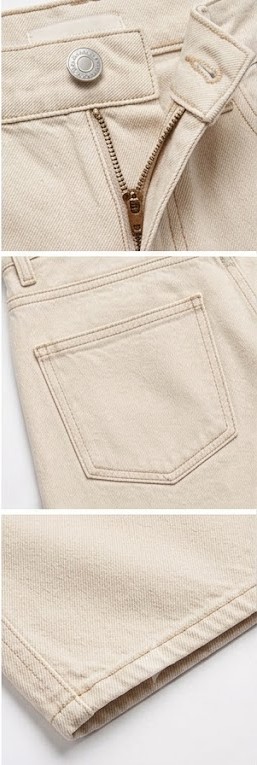 Men's Baggy Wide-Leg Skater Jeans - Ecru Cream Beige