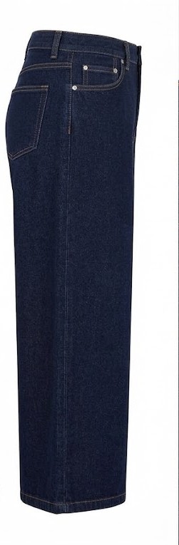 Men's Baggy Wide-Leg Skater Jeans - Raw Deep Indigo