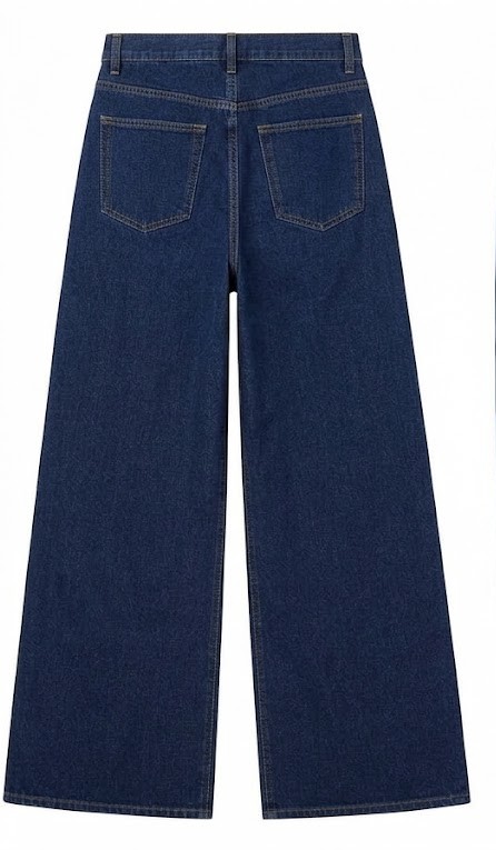 Men's Relaxed Wide-Leg Skater Jeans - Classic Mid Blue