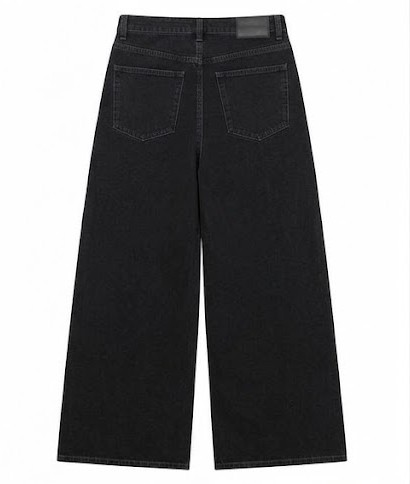 Men's Baggy Wide-Leg Skater Jeans - Washed Black