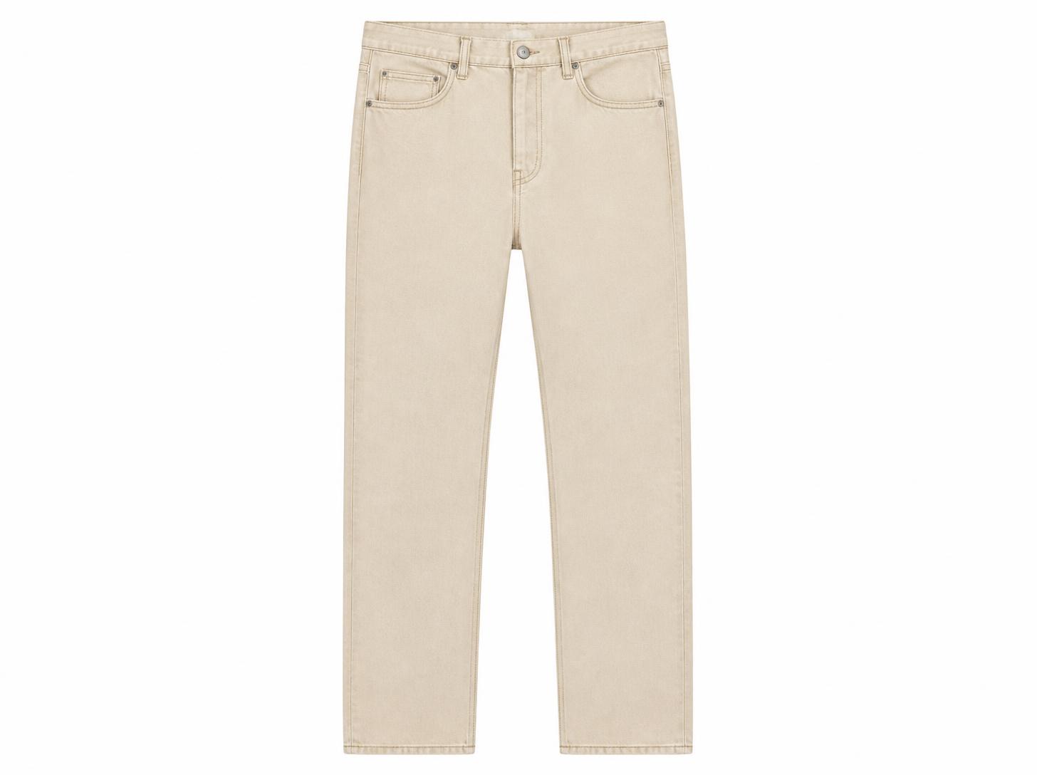 Men's Classic Straight Fit 5-Pocket Jeans - Sand Beige