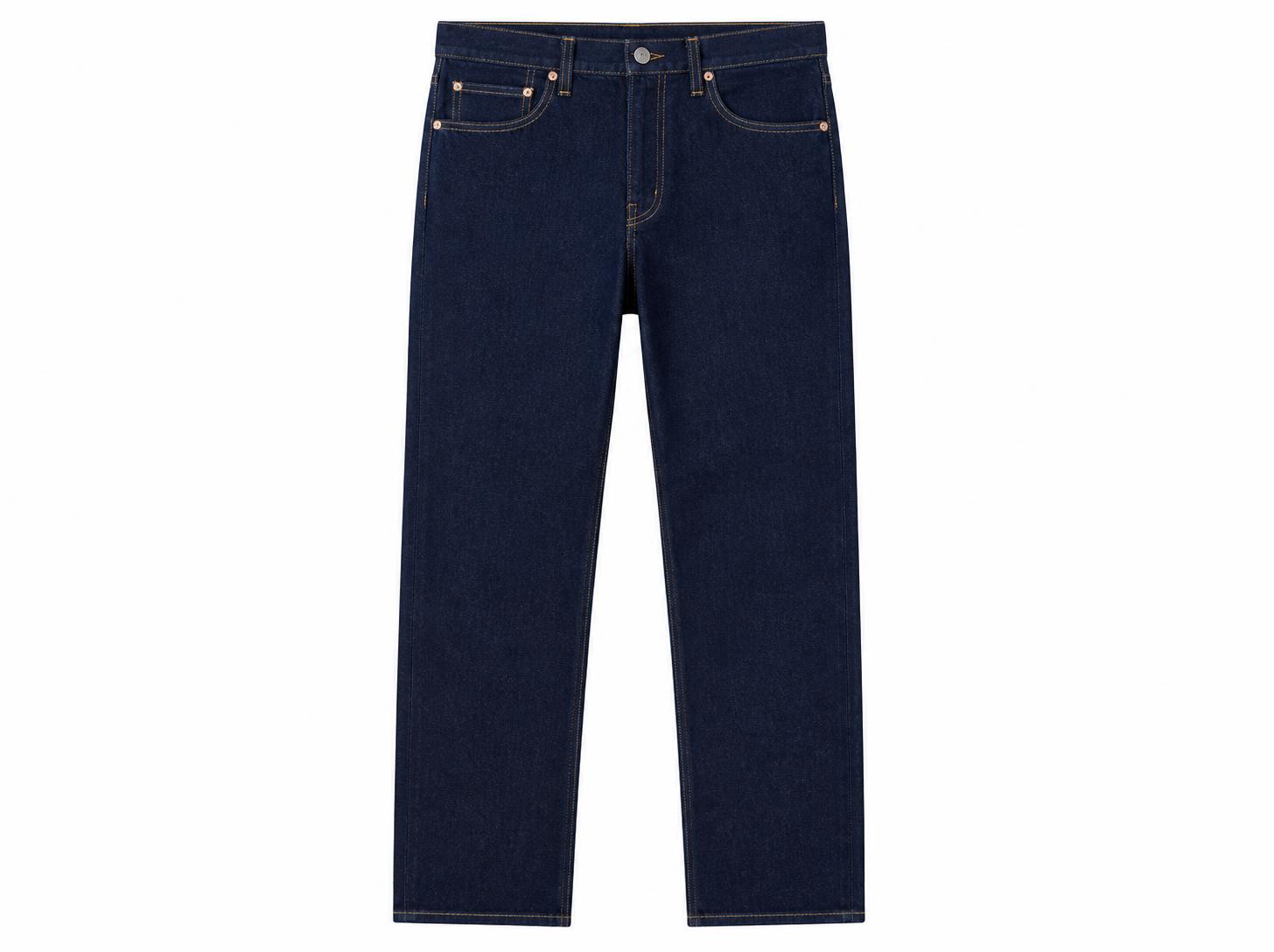 Men's Classic Straight Fit 5-Pocket Jeans - Dark Navy Indigo