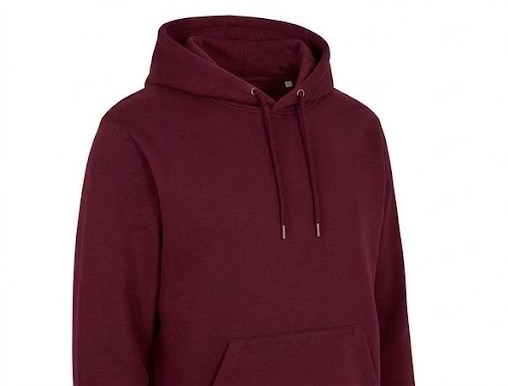 Men's Classic Crossover-Neck Hoodie - Crimson Burgundy