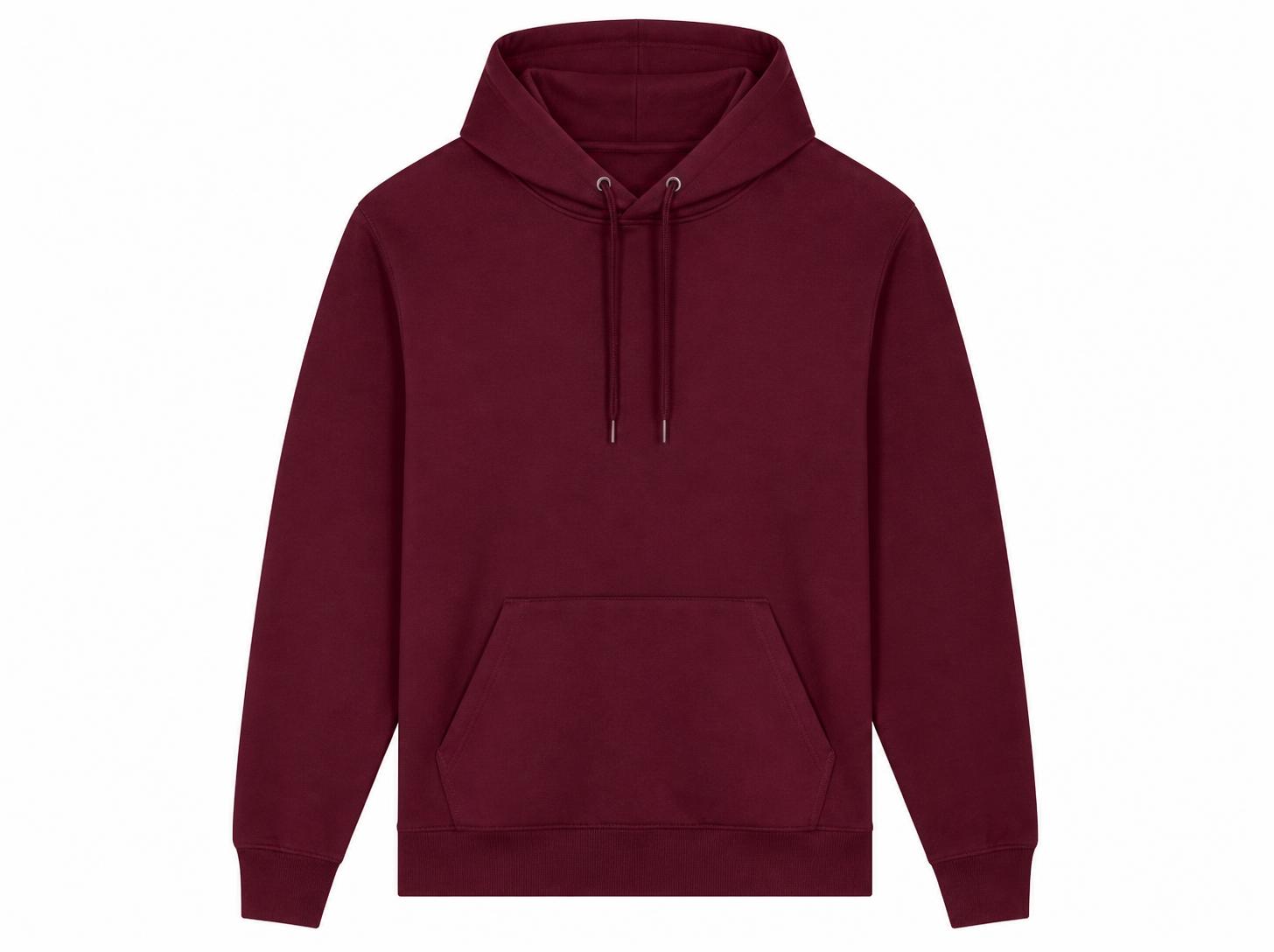 Men's Classic Crossover-Neck Hoodie - Crimson Burgundy