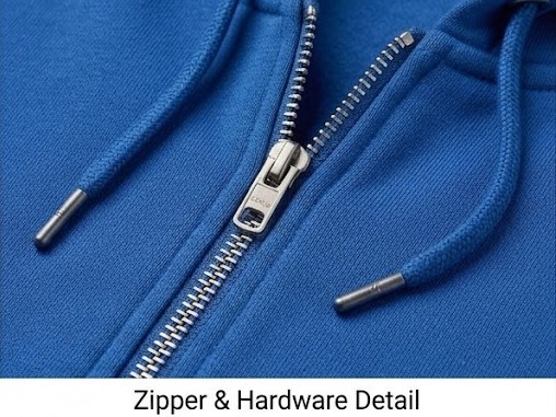 Men's Full-Zip Thermal Fleece Hooded Sweatshirt - Royal Blue
