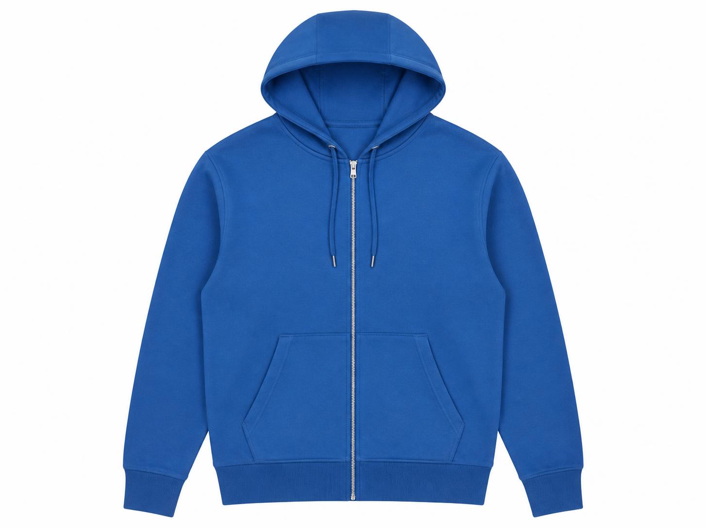Men's Full-Zip Thermal Fleece Hooded Sweatshirt - Royal Blue