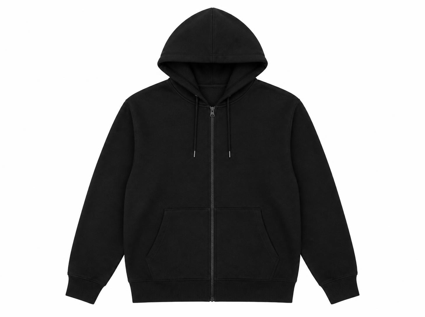 Men's Full-Zip Thermal Fleece Hooded Sweatshirt - Pitch Black