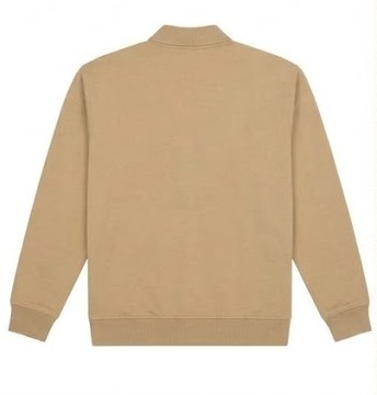Men's Collared Polo Fleece Sweatshirt - Sand Tan