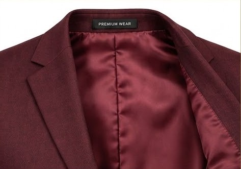 Men's Tailored Two-Button Classic Blazer - Deep Wine