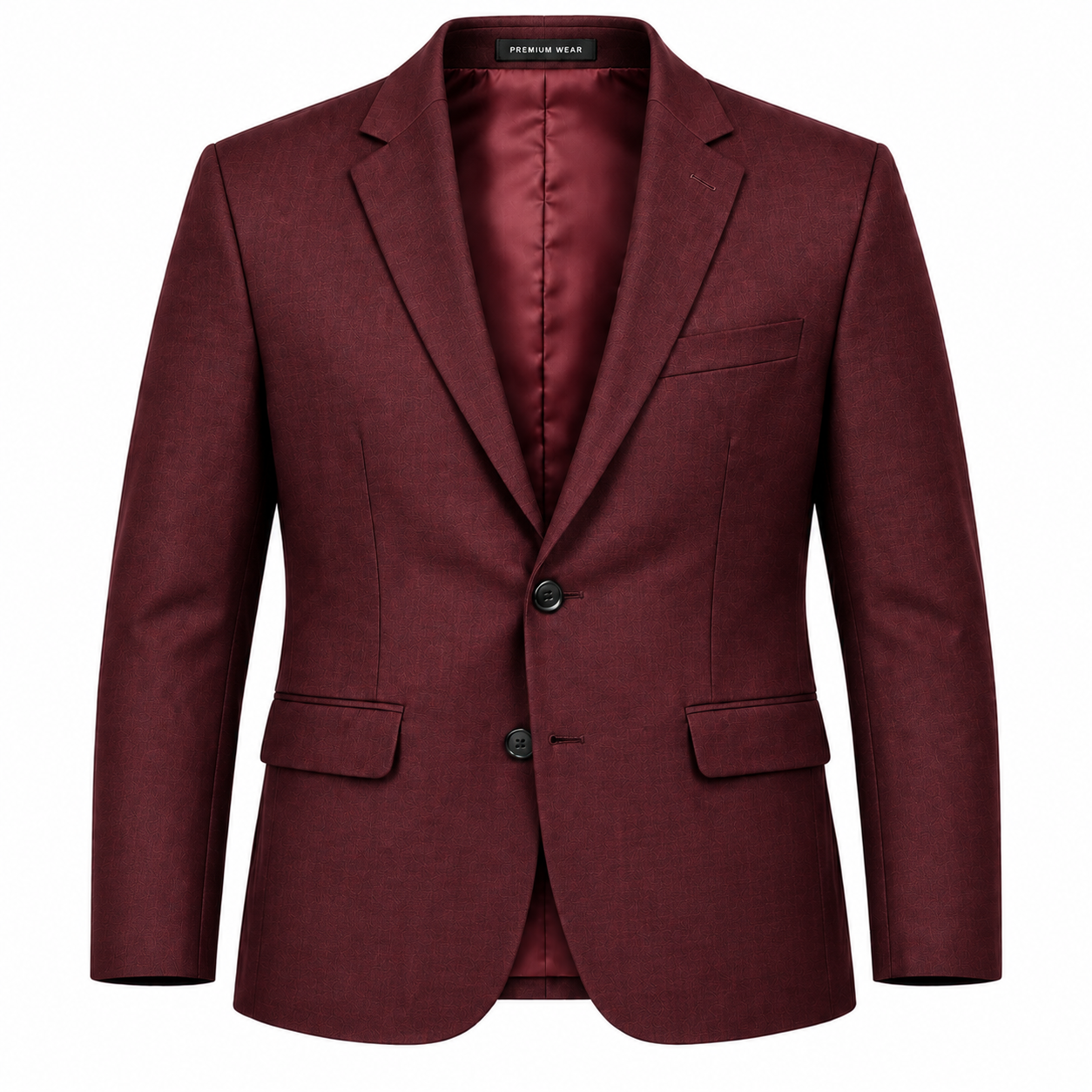 Men's Tailored Two-Button Classic Blazer - Deep Wine