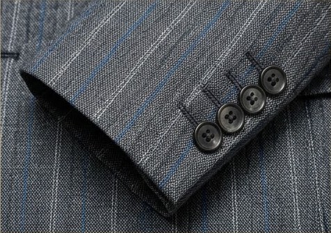 Men's Tailored Pinstripe Wool-Blend Blazer - Slate Blue