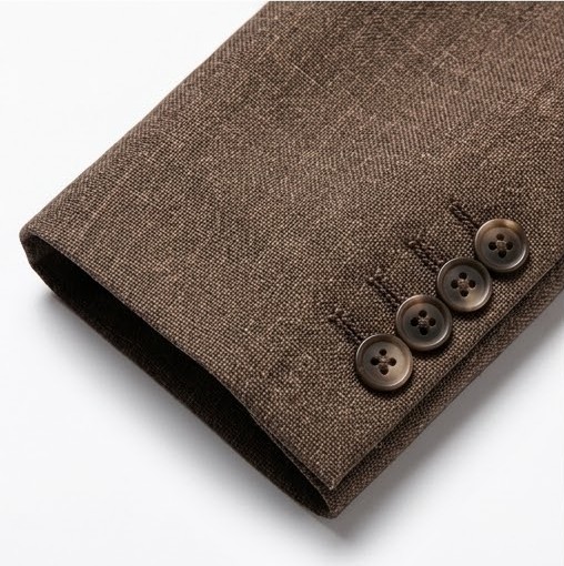 Men's Classic Textured Tweed Blazer - Mocha Brown