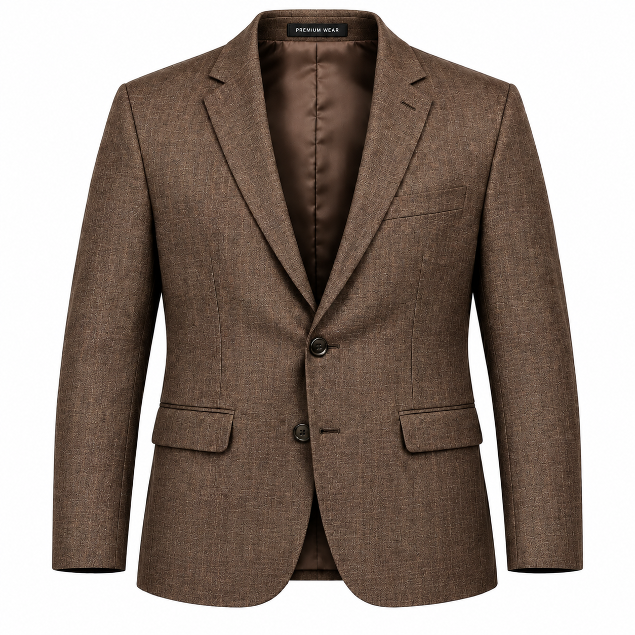 Men's Classic Textured Tweed Blazer - Mocha Brown