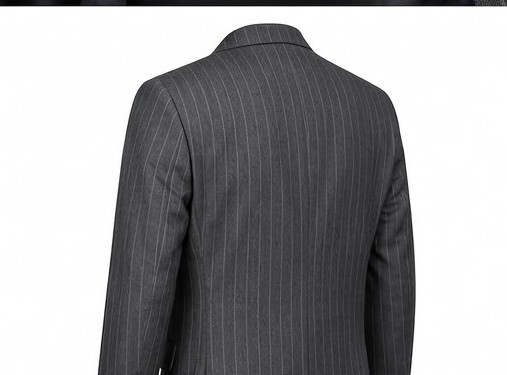Men's Classic Chalk-Stripe Formal Blazer - Charcoal Grey