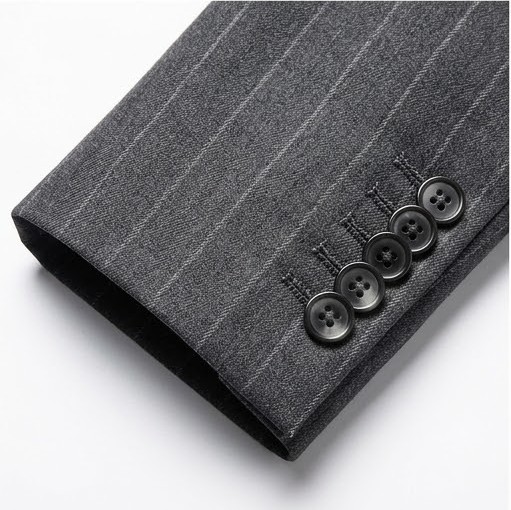 Men's Classic Chalk-Stripe Formal Blazer - Charcoal Grey