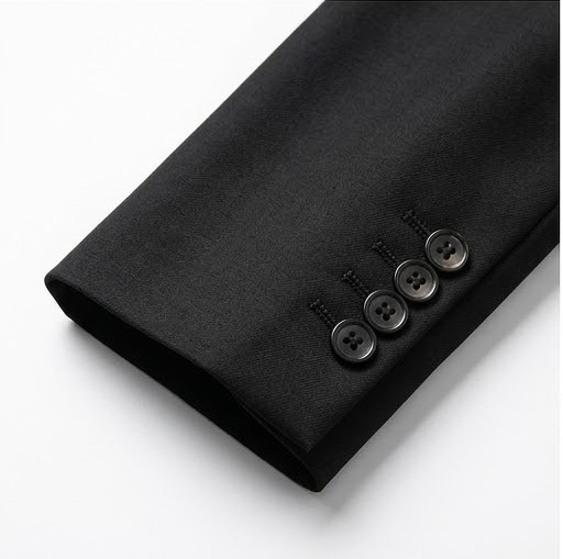 Men's Sharp Tailored Formal Blazer - Solid Jet Black