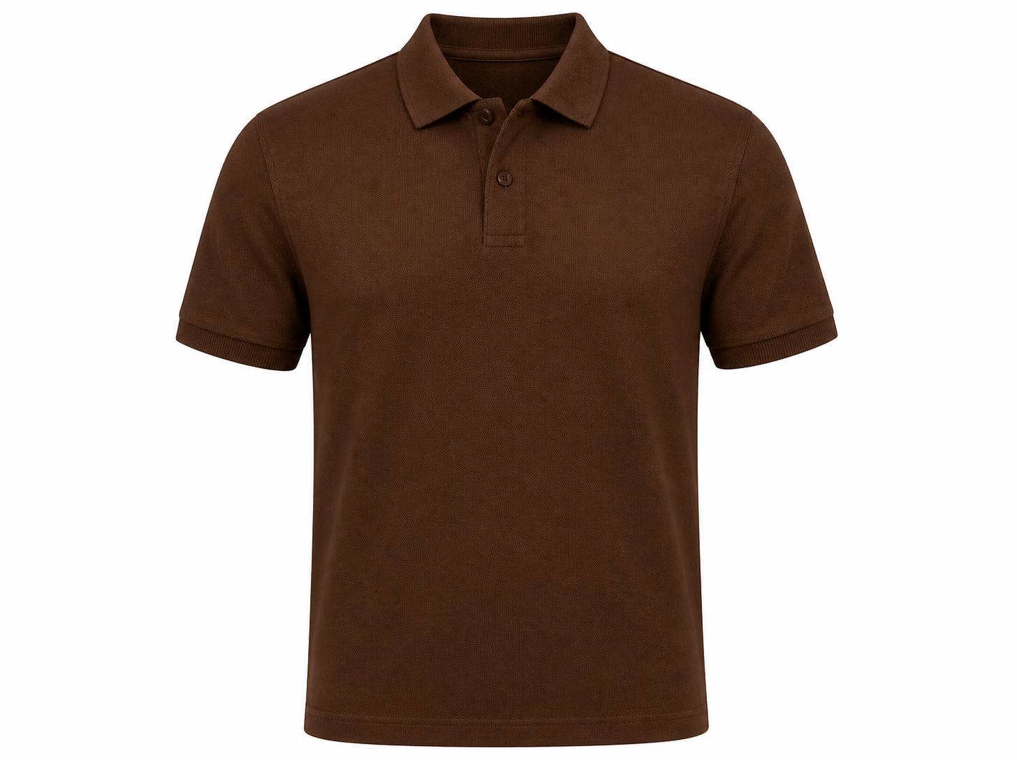 Men's Classic Pique Polo T-Shirt - Chocolate Brown