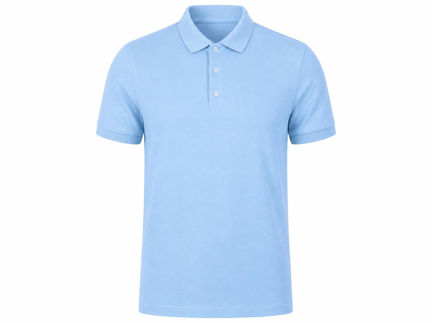 Men's Classic Solid Pique Polo T-Shirt - Sky Blue