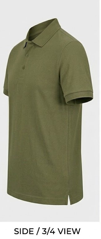 Men's Classic Solid Pique Polo T-Shirt - Olive Green